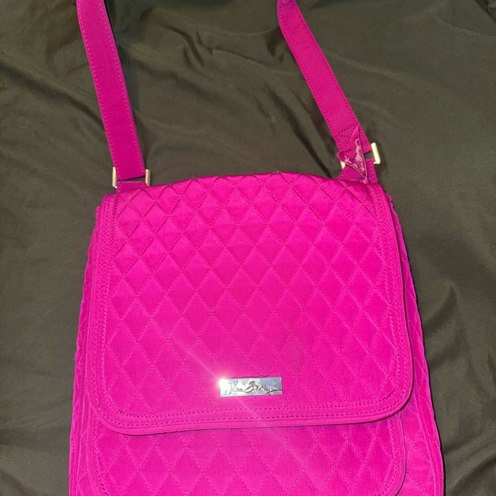 Vera Bradley Fuchsia Quilted Crossbody Bag Used Like New Condition